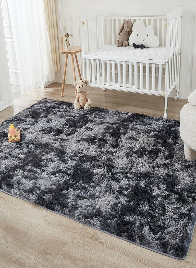 Modern Style Area Rug Non-Slip Super Soft Touch Living Room Bedroom Kitchen Decoration Of Carpet Floor Rug Fluffy Long Pile Rectangular