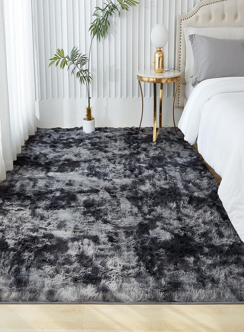 Modern Style Area Rug Non-Slip Super Soft Touch Living Room Bedroom Kitchen Decoration Of Carpet Floor Rug Fluffy Long Pile Rectangular