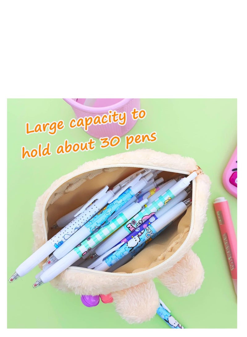 Cute Large Capacity Pencil Case for Teens and Adults, Cartoon Animal Design, Perfect for School and Office Supplies