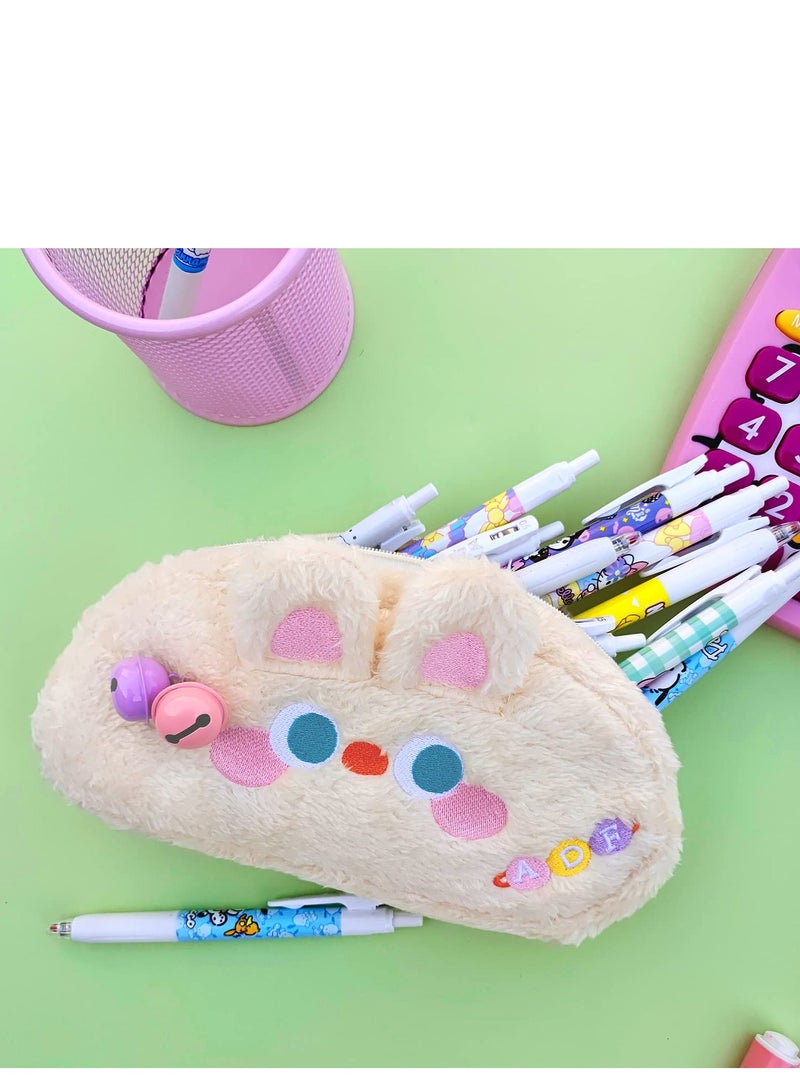 Cute Large Capacity Pencil Case for Teens and Adults, Cartoon Animal Design, Perfect for School and Office Supplies