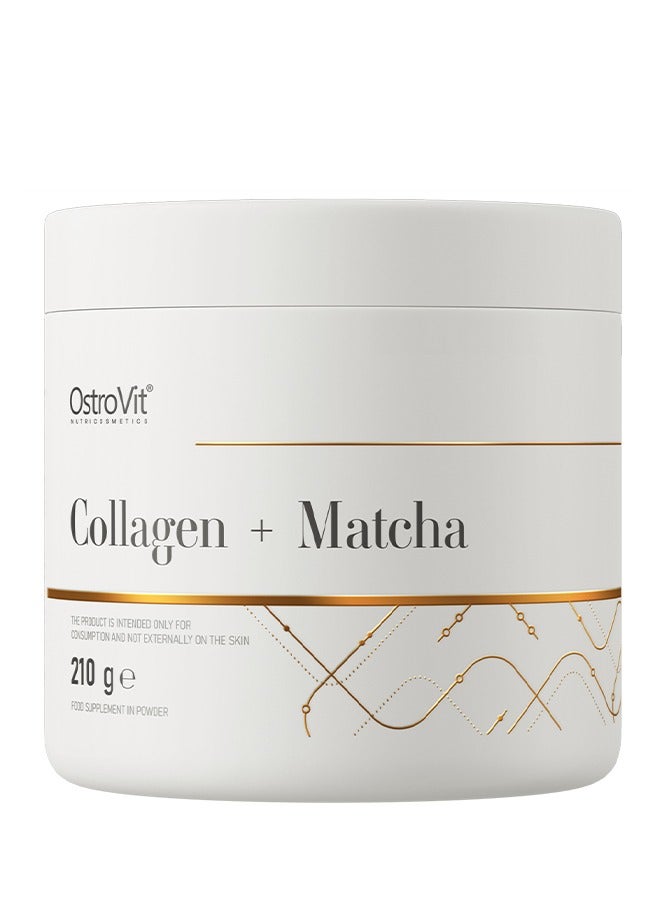 Collagen Matcha 210g Unflavour – Supports Skin, Joint Health & Antioxidant Protection – Collagen Peptides & Matcha Green Tea