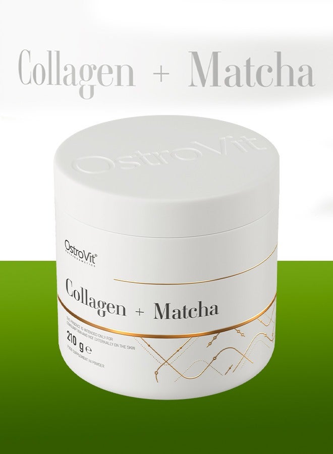 Collagen Matcha 210g Unflavour – Supports Skin, Joint Health & Antioxidant Protection – Collagen Peptides & Matcha Green Tea