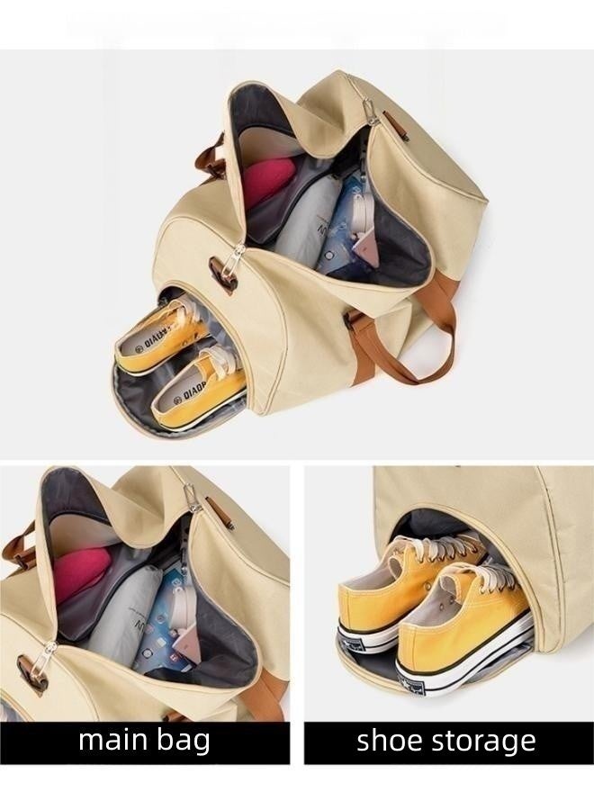 Unisex New Canvas Travel Bag Shoulder Bag Large Capacity Sports Fitness Bag Fashion Portable Short-distance Business Travel Light Luggage