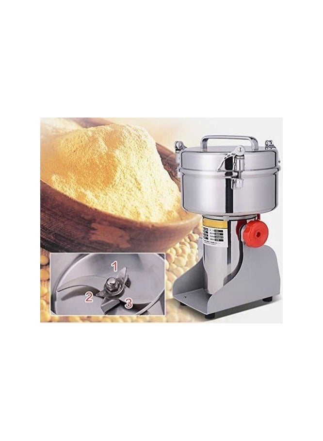 Electric Grain Grinder Mill 1000g Stainless Steel Ultra-Fine Mill Powder Machine Mixer Herb Grinding Pulverizer For Wheat Corn Sesame Coffee Etc.