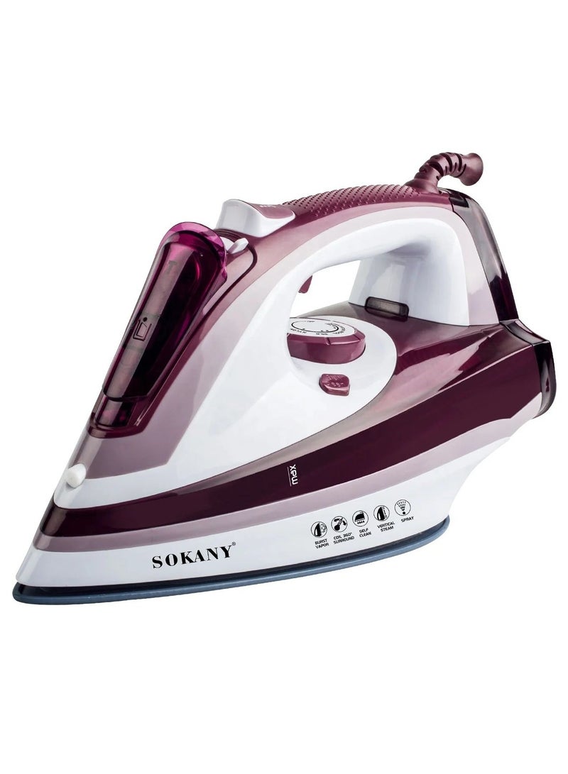 Sokany 2400 Watt Electric Iron Automatic Clothes Steam Garment Steam Household Appliances Dry Jet Function Steam Iron 400 ml