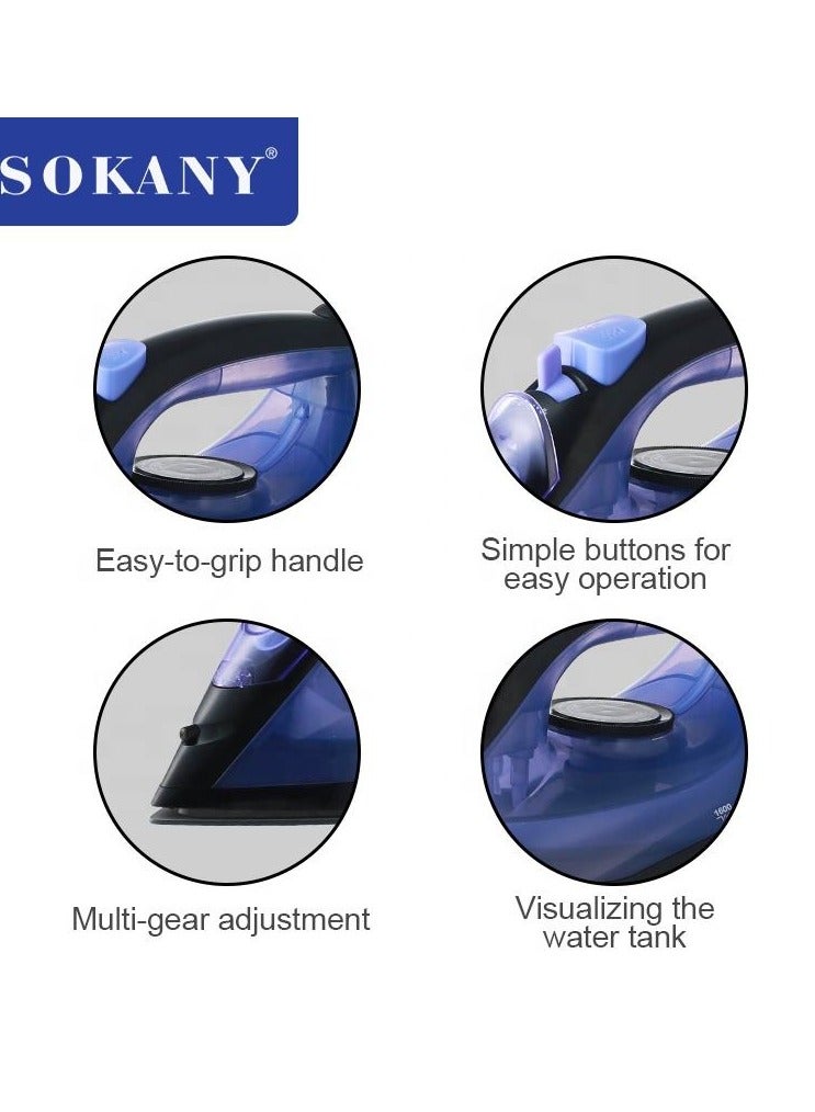 Sokany 11004 High Quality Seller Hand Held Electric Steam Iron Steamer