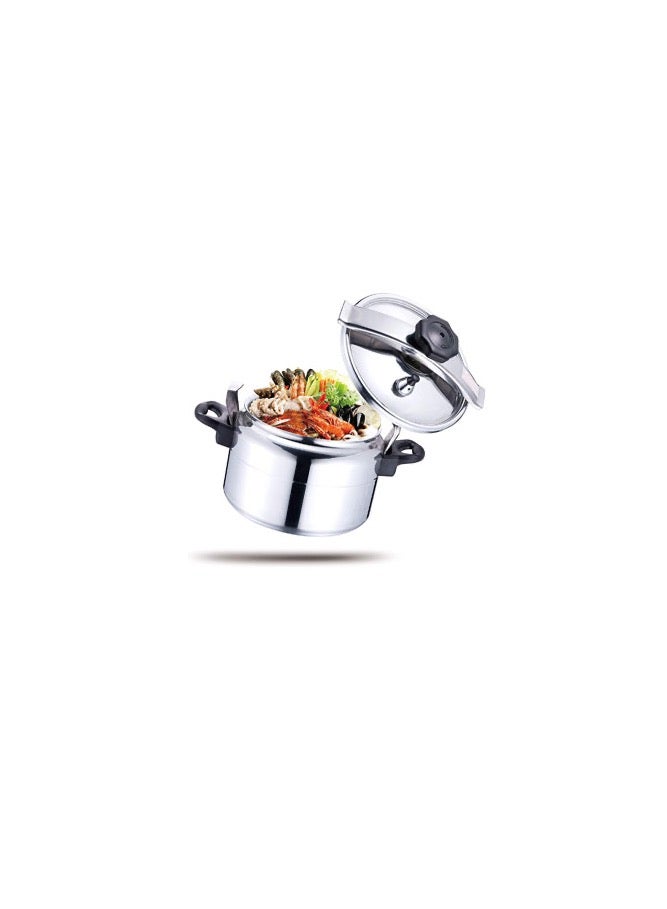 HTH 30L Pressure Cooker Aluminum for Household, Super-pressure Cooker Secure Cookerware, Silver