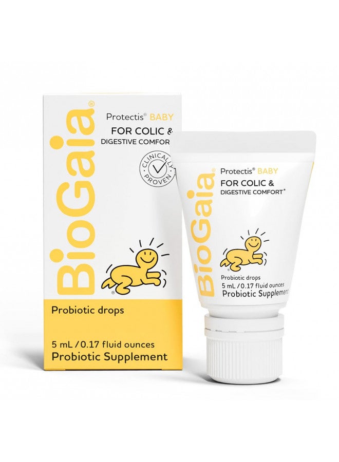 BioGaia Protectis Baby Probiotic Drops | Reduces Colic, Gas & Spit-ups | Healthy Reduces Crying & Fussing & Promotes Digestive Comfort | Newborns, Babies & Infants 0-12 Months | 0.17 oz