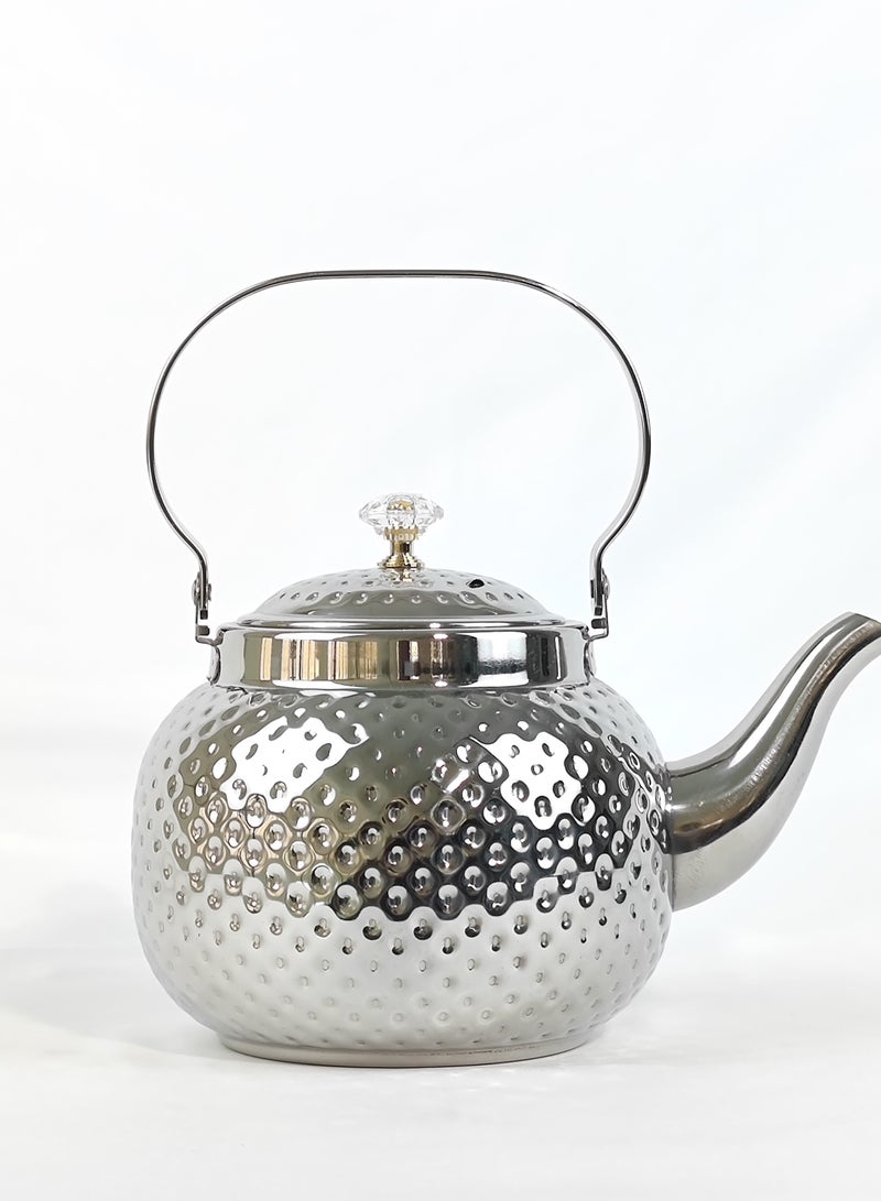 Teapot with Removable Infuser, 1.6L Stainless steel Coffee & Tea Pots - Perfect filter for Loose Leaf Tea or Tea Bags (silver