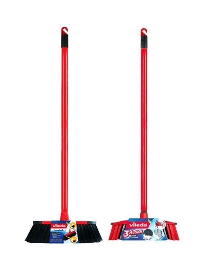 Pack of 2 Indoor Floor Broom With Stick