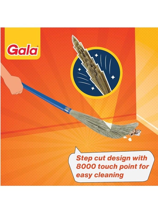 Gala No Dust Broom Extra Long (For Floor Cleaning Multipurpose, Fiber)