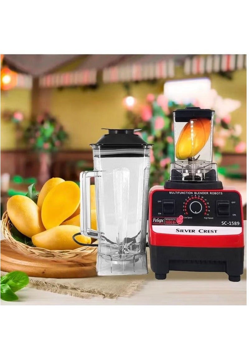 2 Jars Silver Crest 4500W Heavy Duty Commercial Grade Blender Multifunctional Juicer Mixer with 2 Jars Big Jar 2.5 litres SC 1589 Dishwasher Safe, Stainless Steel Blades Fruit Processor, Grinder, Smoothie Maker