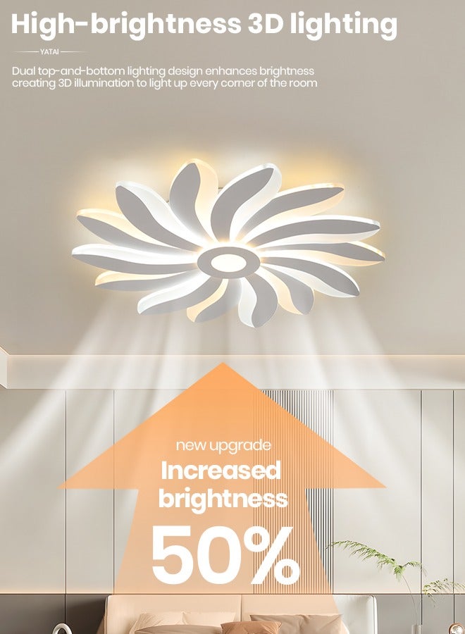 Modern LED Ceiling Light, Dimmable Round Remote Control Ceiling Lamp, Adjustable Color Temperature (3000K-6000K), Modern Ceiling Light Fixture for Living Room, Bedroom, and Corridor,121W