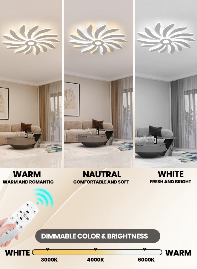 Modern LED Ceiling Light, Dimmable Round Remote Control Ceiling Lamp, Adjustable Color Temperature (3000K-6000K), Modern Ceiling Light Fixture for Living Room, Bedroom, and Corridor,121W