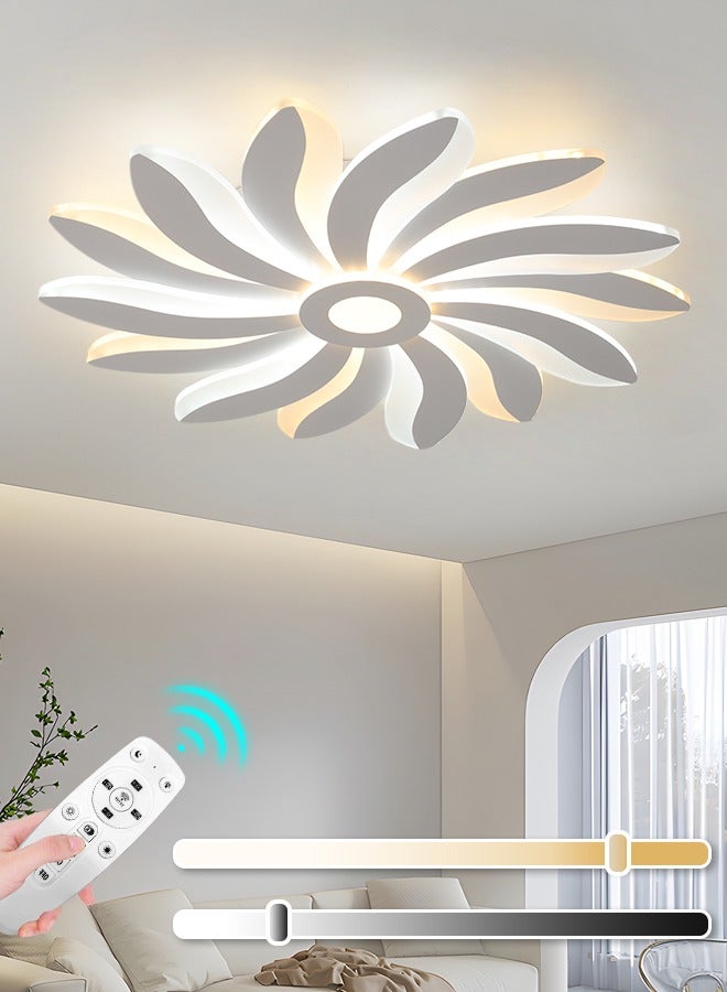 Modern LED Ceiling Light, Dimmable Round Remote Control Ceiling Lamp, Adjustable Color Temperature (3000K-6000K), Modern Ceiling Light Fixture for Living Room, Bedroom, and Corridor,121W