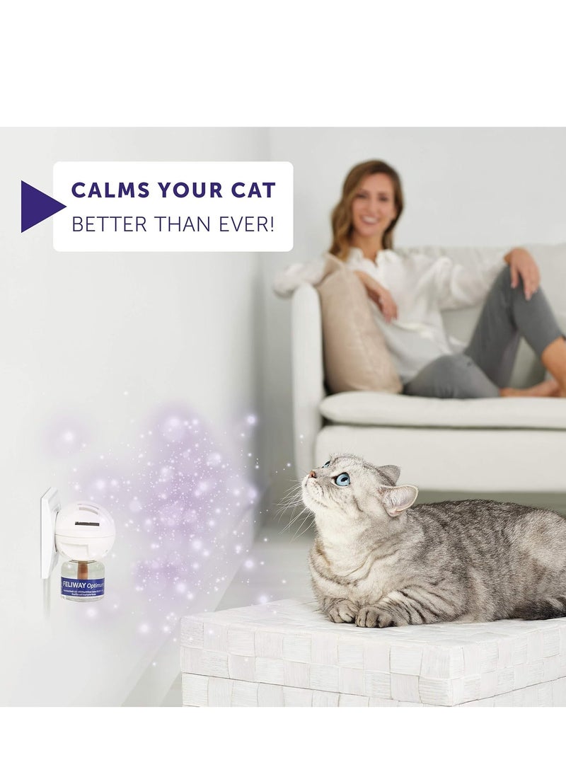 FELIWAY Optimum diffuser 30 day refill  the best solution to ease cat anxiety cat conflict and stress in the home 48 ml Pack of 1