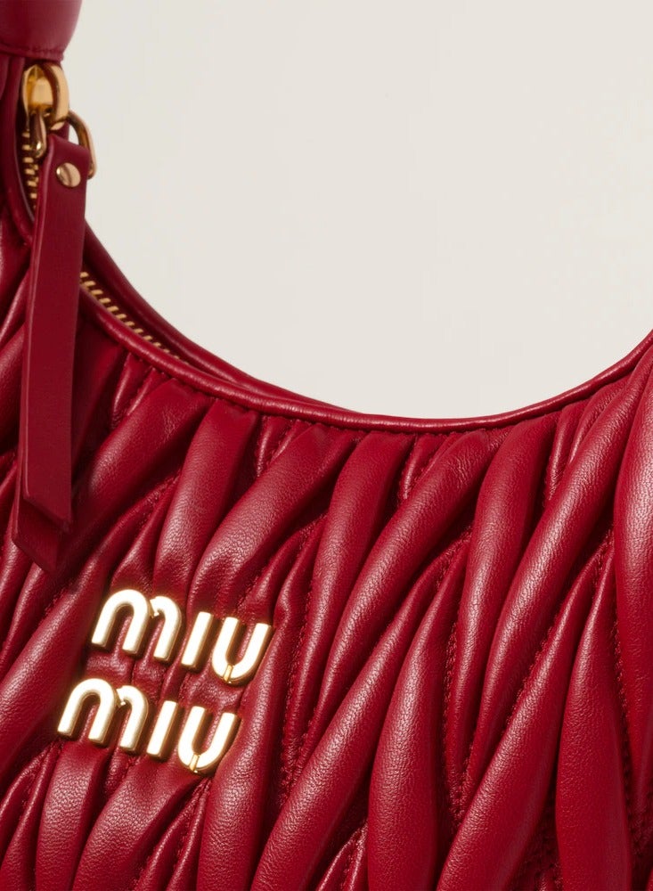 MIU Wander nappa leather hobo Shoulder Bag