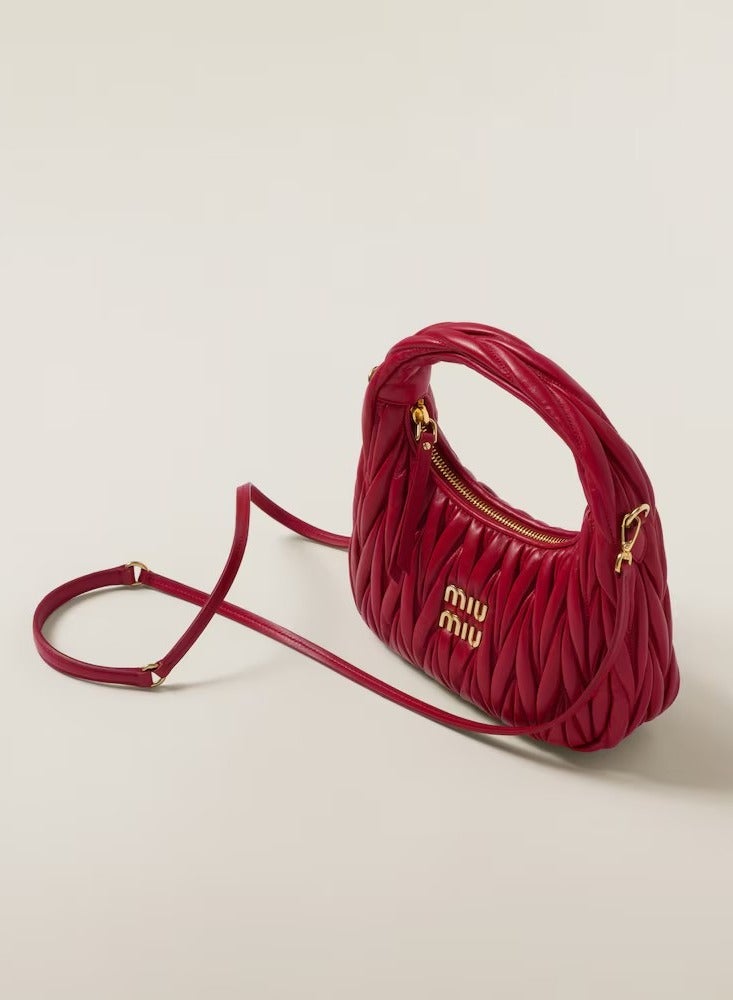 MIU Wander nappa leather hobo Shoulder Bag