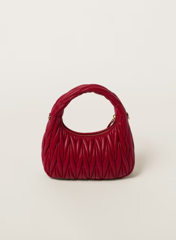 MIU Wander nappa leather hobo Shoulder Bag