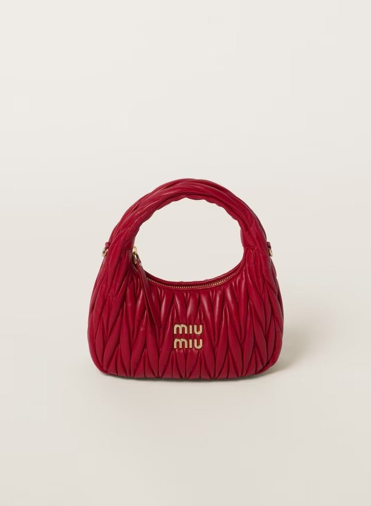 MIU Wander nappa leather hobo Shoulder Bag