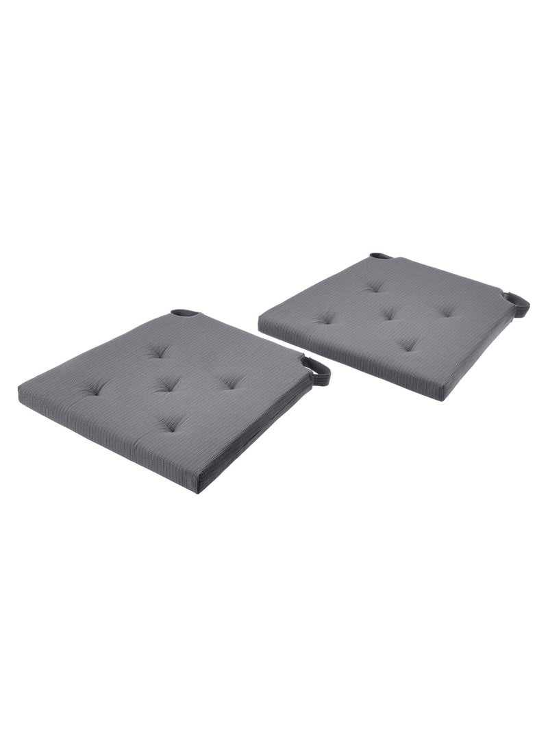 Pack of 2 chair pad, grey, 42/35x40x4 cm