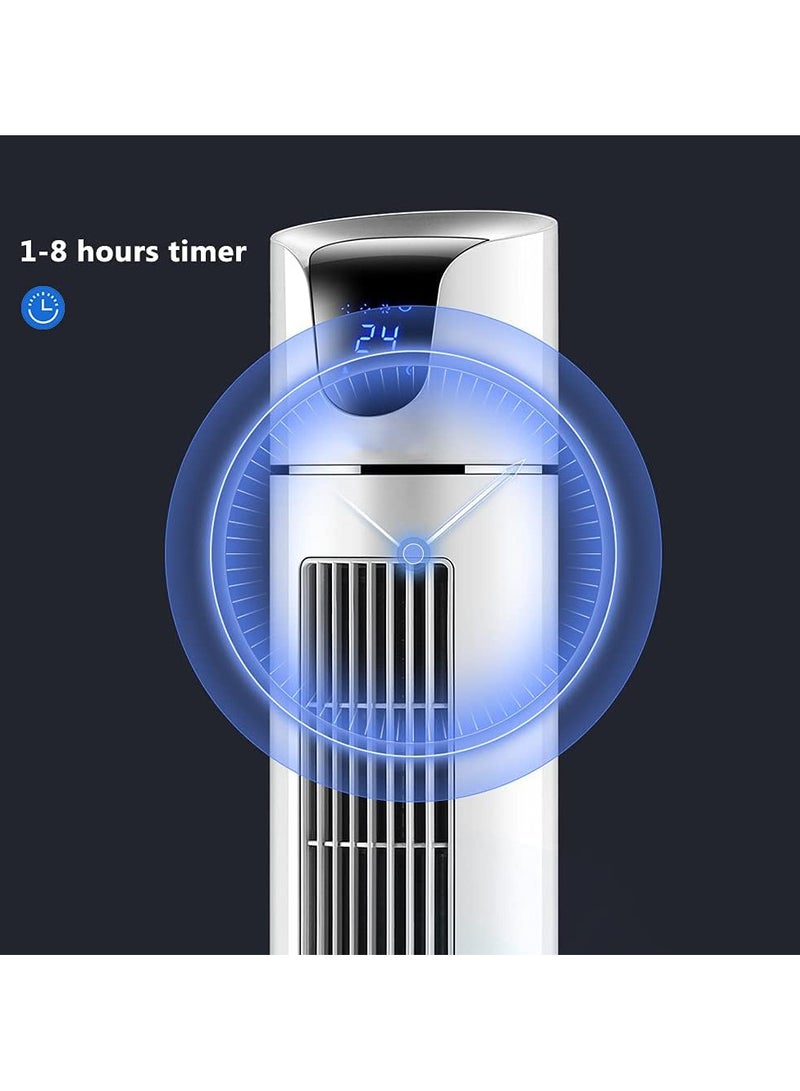 Tower Fan, With Remote Control/Timer, 3 Speed Levels, 3 Modes, Silent, Space Saving Tower Design, Touch Screen, White