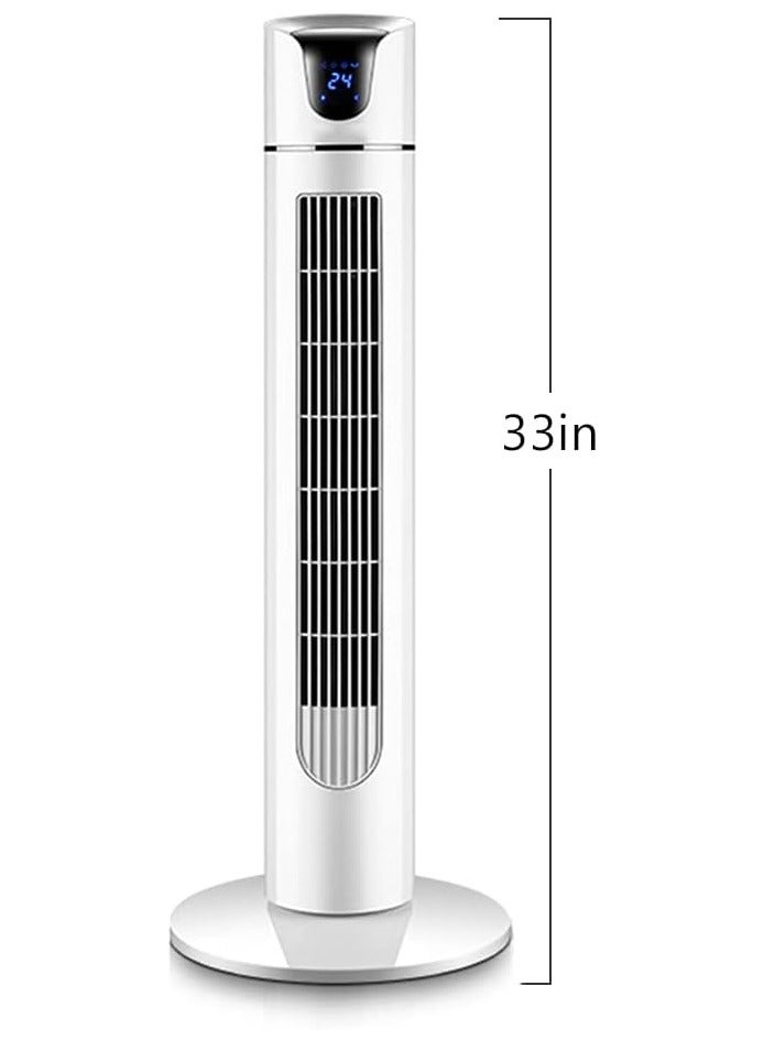 Tower Fan, With Remote Control/Timer, 3 Speed Levels, 3 Modes, Silent, Space Saving Tower Design, Touch Screen, White