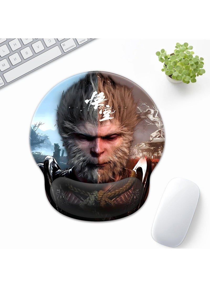 Black Myth Wukong Enlarged Superfine Fiber Soft Smooth Memory Foam Ergonomic Mouse Pad Keyboard Wrist Rest Comfortable for Desktop Laptop Mac or Gaming Stress Free Typing