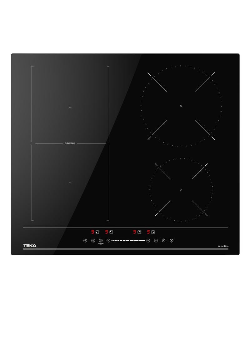 Flex Induction Hob in 60 cm with Direct Functions, 4 Cooking Zones, Touch Control Monoslider & Ceramic Glass Surface IBF 64200 S