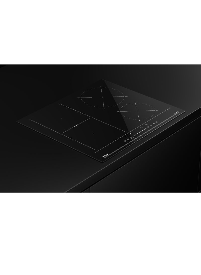 Flex Induction Hob in 60 cm with Direct Functions, 4 Cooking Zones, Touch Control Monoslider & Ceramic Glass Surface IBF 64200 S