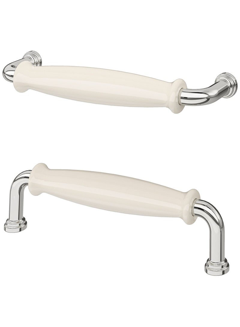 Door cabinet Handle, off-white/chrome-plated, 141 mm pack of 2