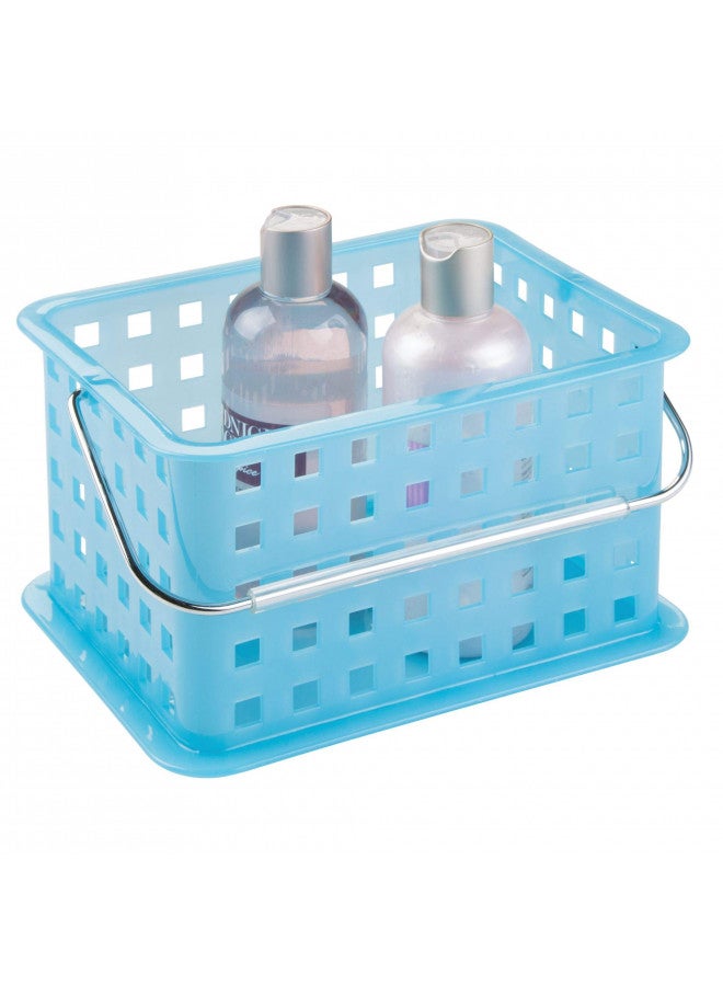 iDesign Plastic Storage Organizer Basket with Handle for Bathroom, Health, Cosmetics, Hair Supplies and Beauty Products, 5.3