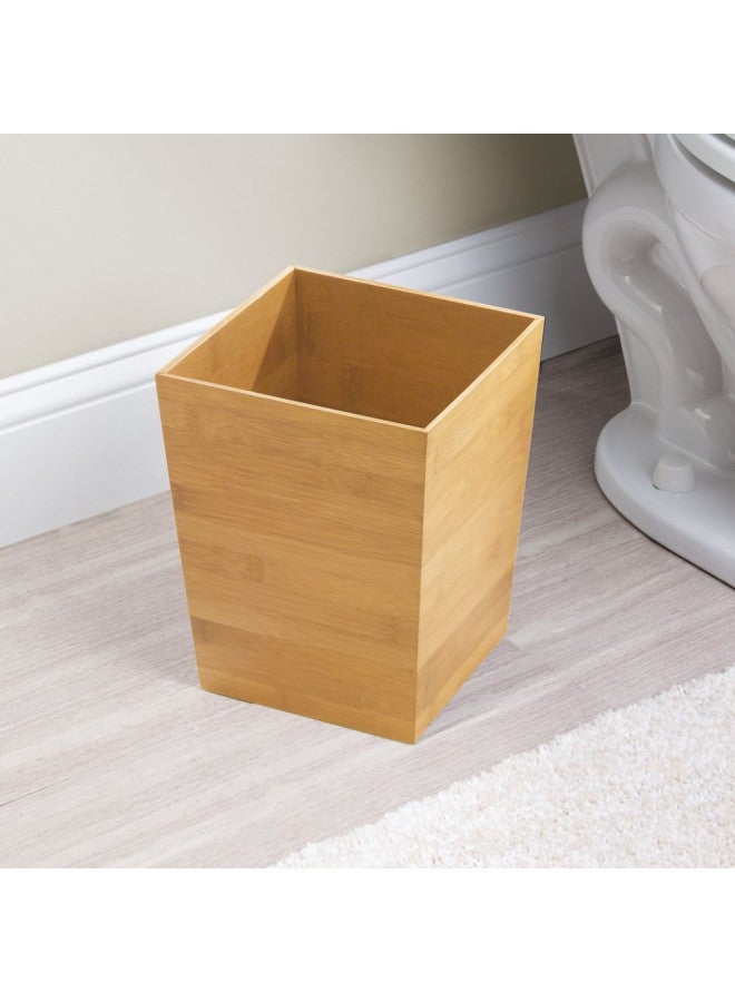 iDesign Formbu Wood Wastebasket, Small Square Trash Can for Bathroom, Bedroom, Dorm, College, Office, 8.5