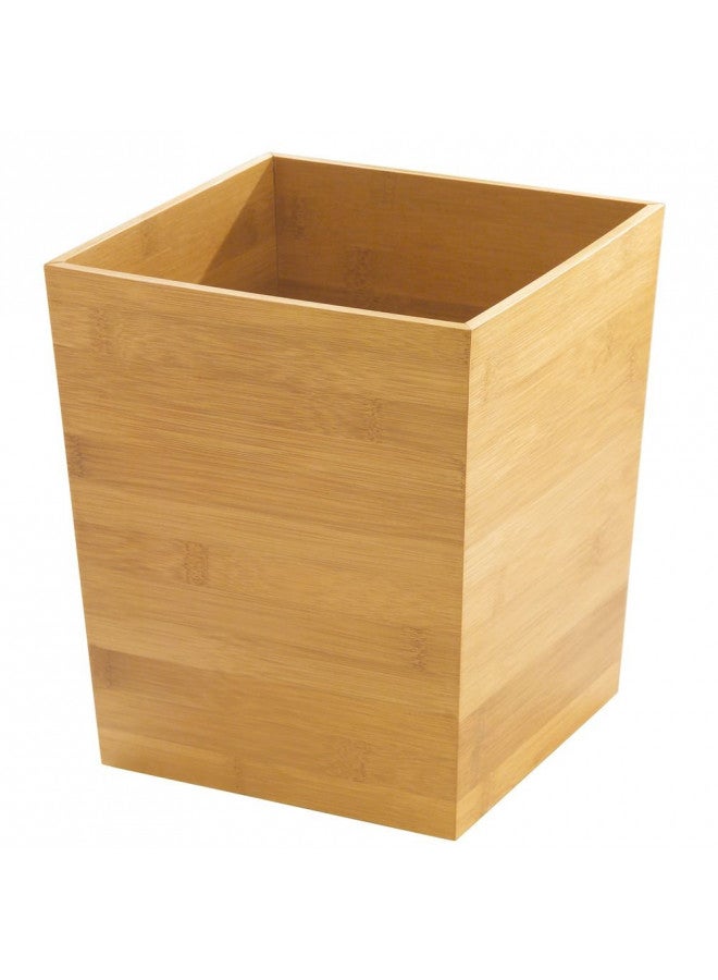 iDesign Formbu Wood Wastebasket, Small Square Trash Can for Bathroom, Bedroom, Dorm, College, Office, 8.5