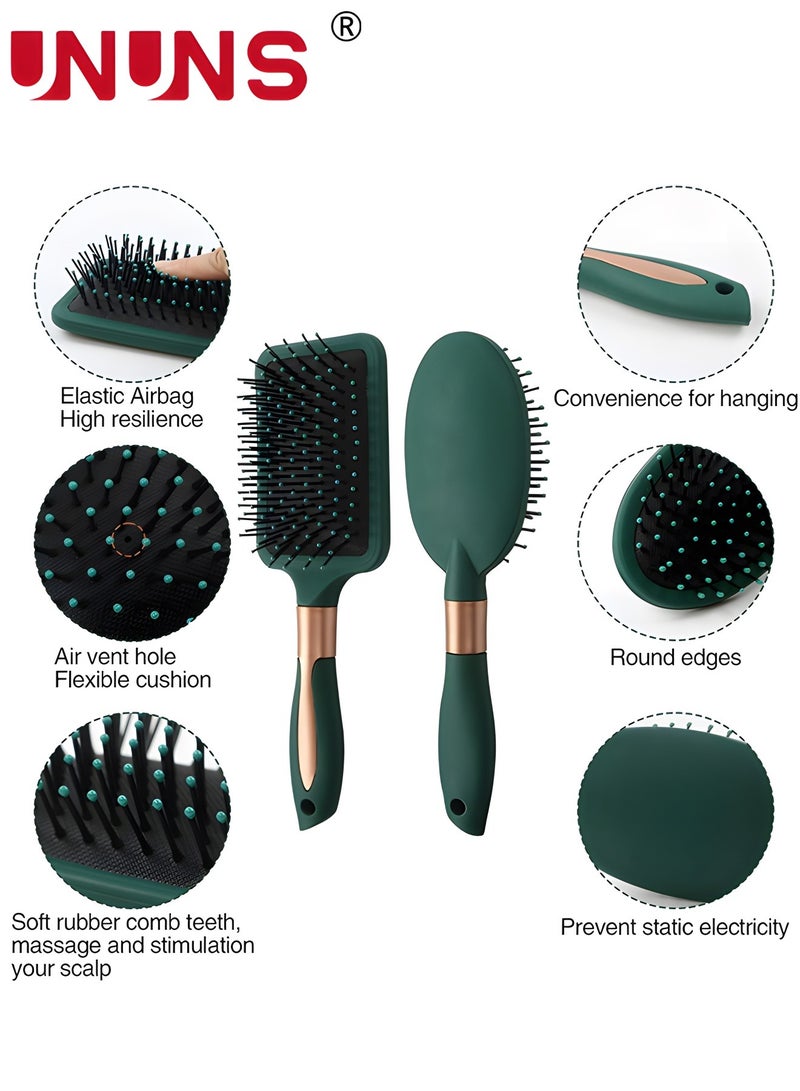 6Pcs Hair Brush Set Comb Set, Hair Brushes for Long Hair No Tangle Hair Brush Paddle Brush Round Hair Brush Dry Brush for Women Men - For All Hair Types, Natural, Fine & Curly