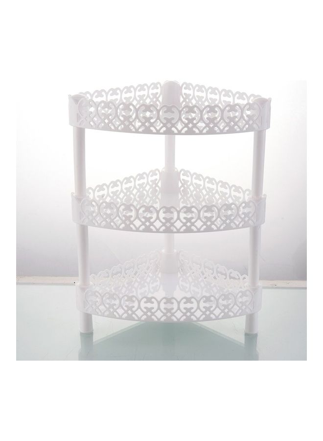 3-Tier Bathroom Corner Storage Rack White 23 x 14 x 38cm