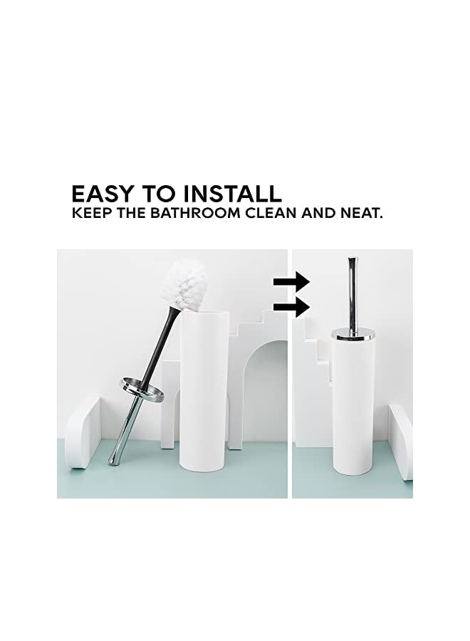 Accessories Set, 6 Piece Bath Ensemble Includes, Toothbrush Holder, Toothbrush Cup, Soap Dispenser, Soap Dish, Toilet Brush Holder, Trash Can. (White)