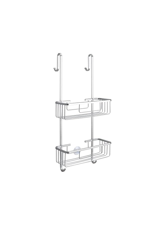 Shower Caddy Over The Door, Rust-Proof Shower Hanging Organizer for Shampoo Conditioners（Silver）