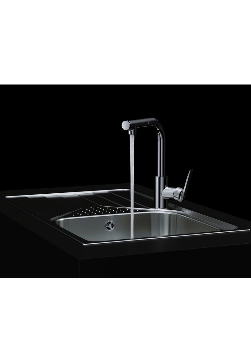 High Spout Pull-Out Kitchen Tap with Swivel Spout, Anti-Scale Aerator, and 2-Function Spray IN 938 PLUS