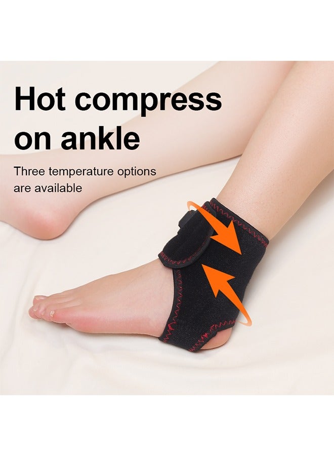 Heating Therapy Ankle Massager for Joint Pressure Relief, Electric Ankle Wrap with 3 Heat Levels, Type-C Rechargeable, One-Button Operation