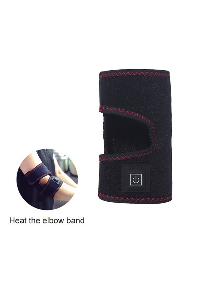 Heating Therapy Elbow Massager for Joint Pressure Relief, Electric Elbow Wrap with 3 Heat Levels, Type-C Rechargeable, Easy Button Control