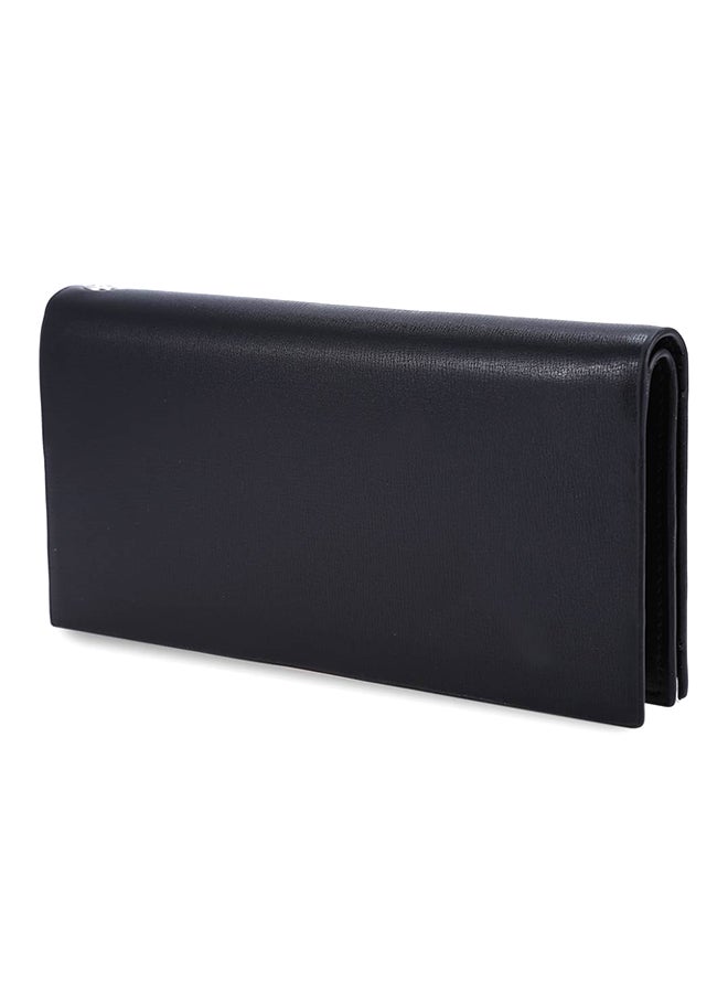 Multifunctional Long Leather Wallet Black