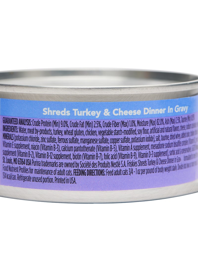 Friskies Savory Shreds Turkey And Cheese Wet Cat Food 156grams