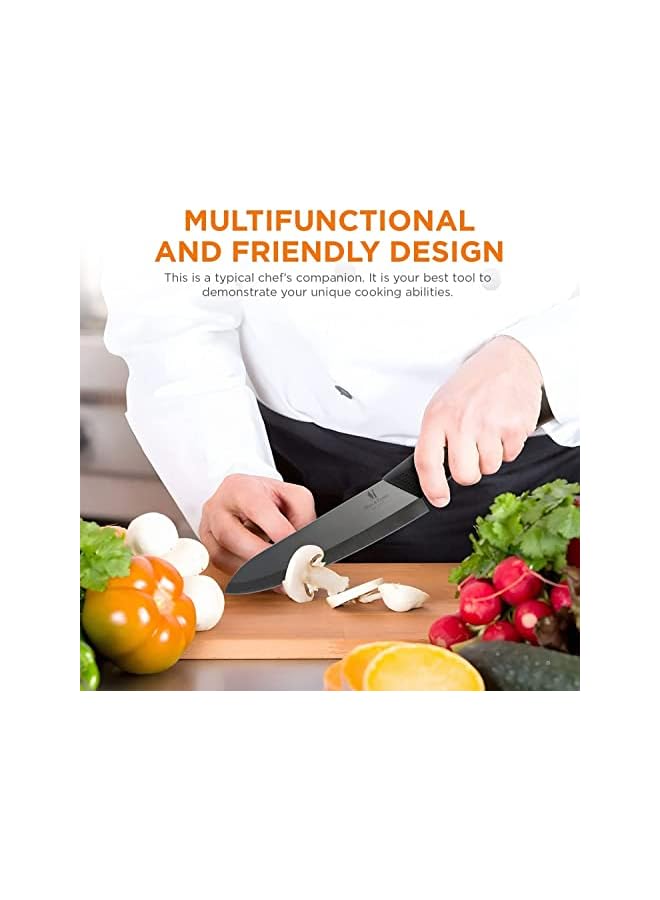 & VENUS Knife Set [4 pcs] With Peeler, Ceramic Kitchen Knives, Sharp Plain Blade Edge for Slicing, Chopping Pairing Cutting, Ideal for Vegetable, Fruit & Boneless Meat