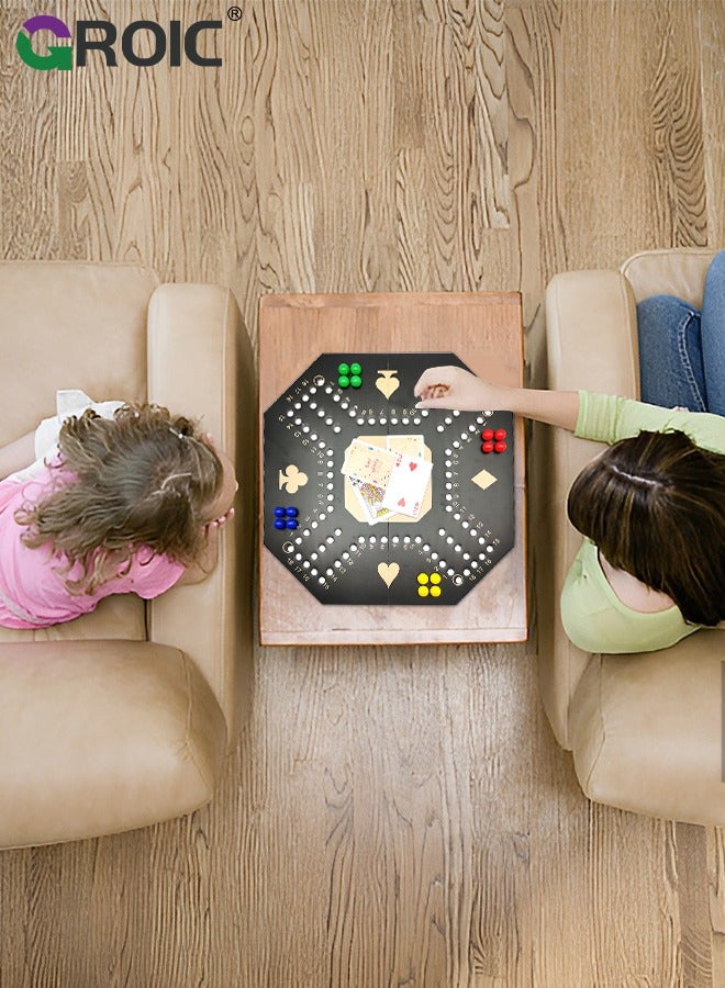 Jackaroo Board Game,Folding Board Game for 4 Players with 16 Marbles and Cards,38 cm x 38 cm Size,Jackaroo Game Family Game Marble Game