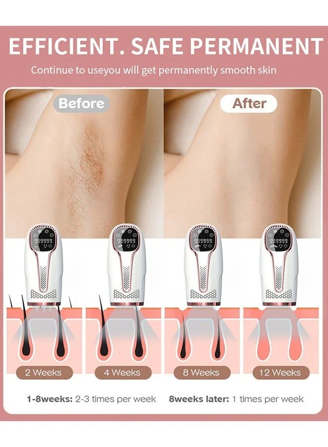 IPL Hair Removal for Women and Men Permanent Hair Removal,Ice Compression Painless Laser Hair Removal Device,0.5s/flash,5 Energy Levels,for all skin colors