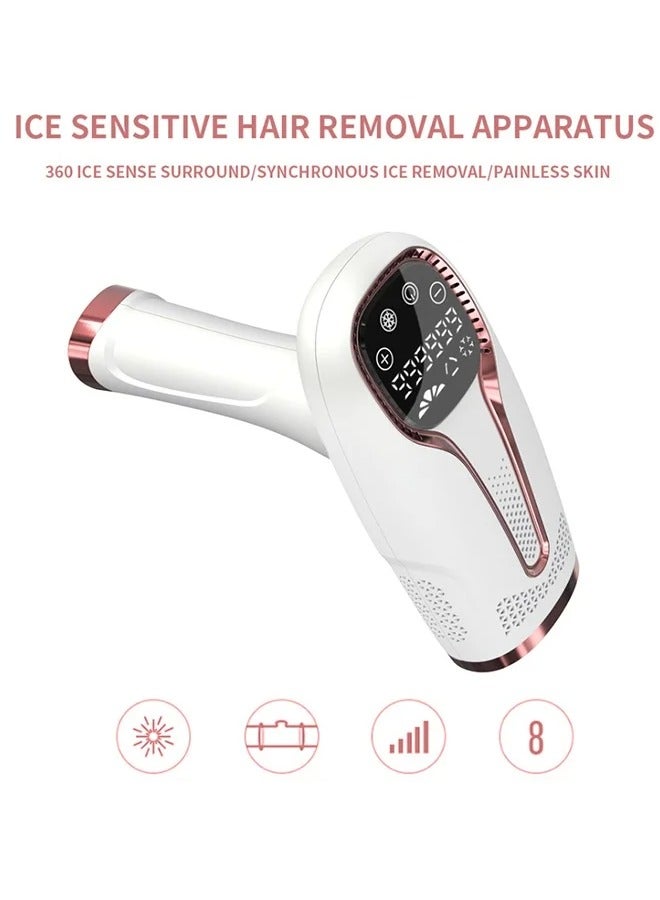 IPL Hair Removal for Women and Men Permanent Hair Removal,Ice Compression Painless Laser Hair Removal Device,0.5s/flash,5 Energy Levels,for all skin colors