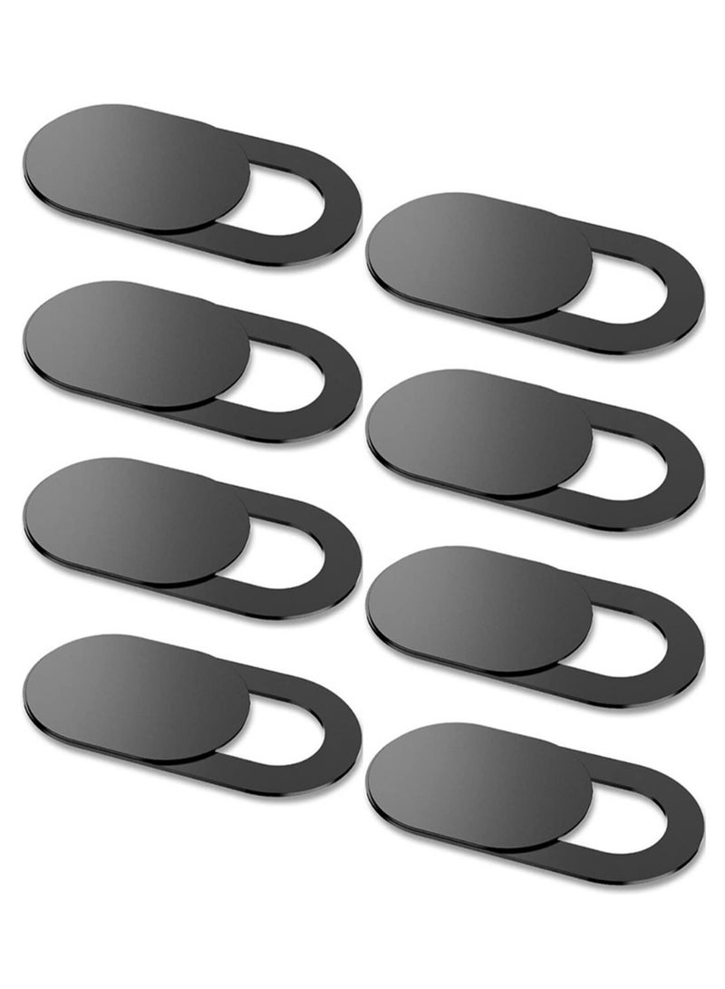 Ultra Thin Webcam Slide Cover, Pack of 8,0.027in, -Black