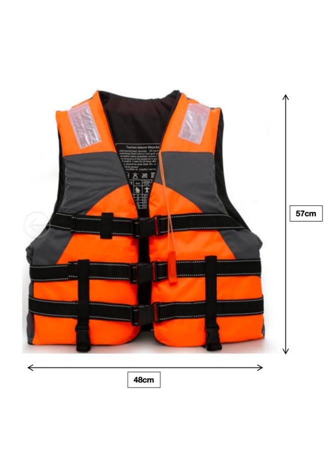 Adult Safety Life Jacket Survival Vest with Adjustable Straps and Whistle for Outdoor Water Sports Kayaking Boating Fishing Safety Jacket Vest