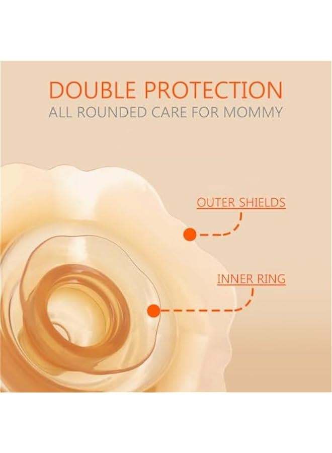 Nipple Shields for Nursing Newborn - 2 Packs - Silicone Breast Shields Nursing Caps for Breastfeeding Baby and Mommy Breast Shell, Orange